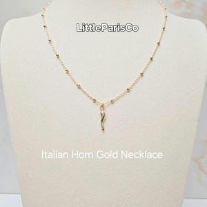 Italian Cornetto Amulet Gold Necklace with Specialty Chain, 925 Italian Silver, 18K Gold Plated, Italian Cornicello, Good Luck Necklace