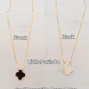 黒のクローバーネックレス ゴールドメッキ Van cleef black - Etsy 日本