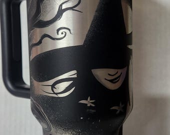 witch defy gravity  laser engraved tumbler