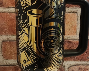 Gear Head Laser Engraved 40oz Tumbler
