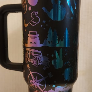duck and off roading 40oz laser engraved tumbler