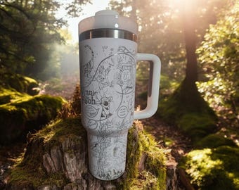 pooh tumbler laser engraved 40oz