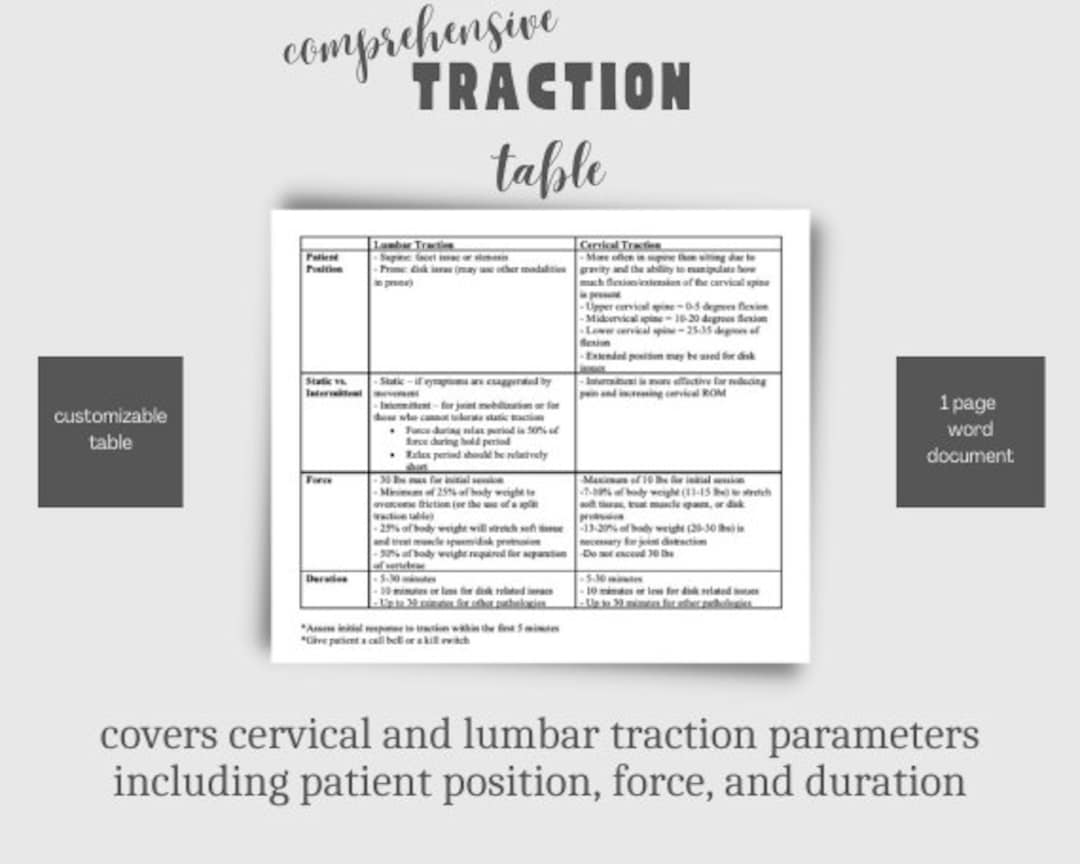 FULL Traction Table Cervical and Lumbar Traction for Disc Pathology