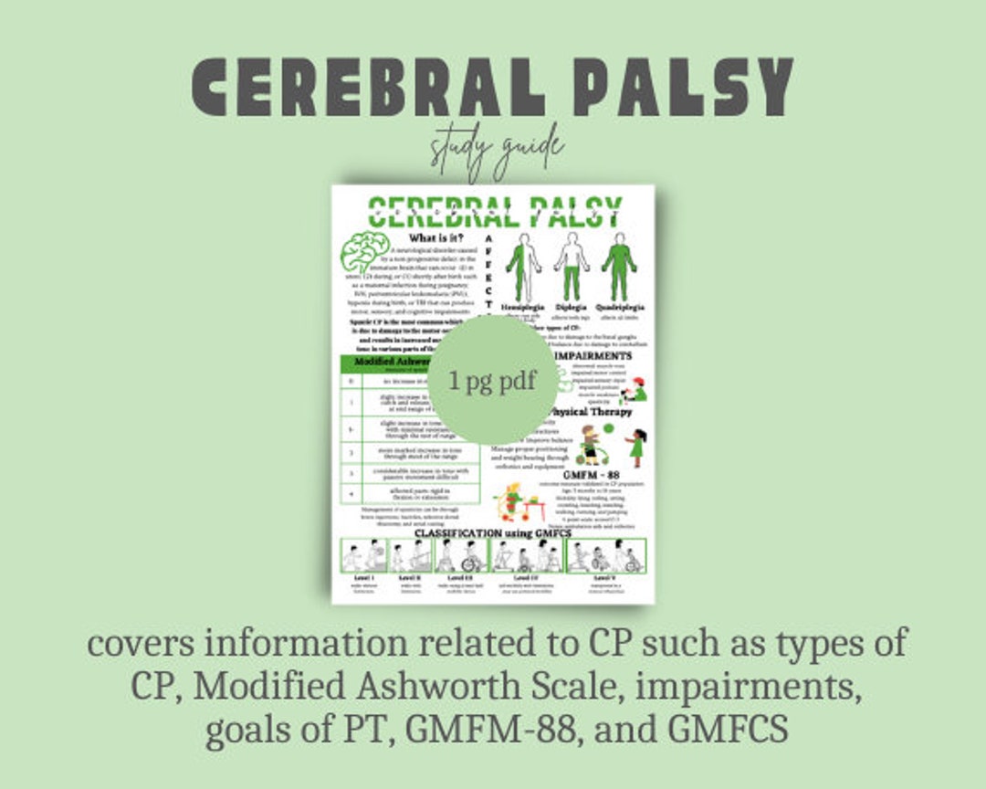 Cerebral Palsy Handout Great for Physical Therapy Students to Learn