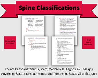 Sistemas de clasificación de la columna vertebral para fisioterapeutas / guía de estudio / Protocolo de tratamiento ortopédico / Método McKenzie, basado en el tratamiento