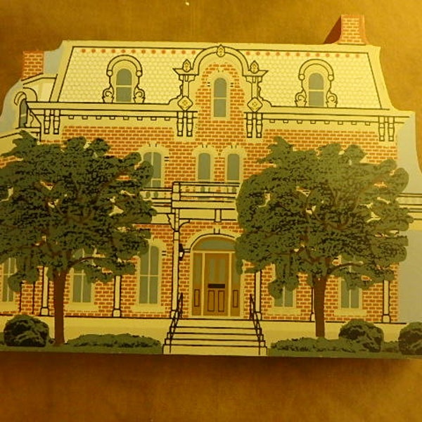 Cats Meow Village, National First Ladies Library, Canton Ohio, 2003, 6" wide by 4" tall, 3/4" wood