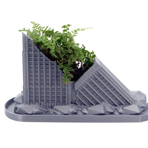 Architecture Planter || Overgrown City Buildings Plant Holder || 3x2 Inch Diameter Plant Pot