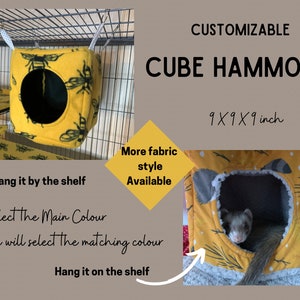 Seamless Cube Hammock • Shelf Hammock // Suitable for small pets like Ferrets and Critters