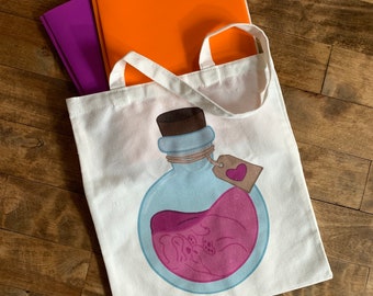 Love Potion Ferret | Tote Bag | Potion Bottle Shoulder Bag