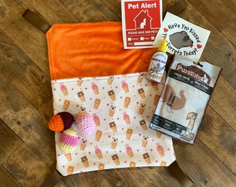 National Ferret Day Box // Ferrets treats, bedding, toys and more!