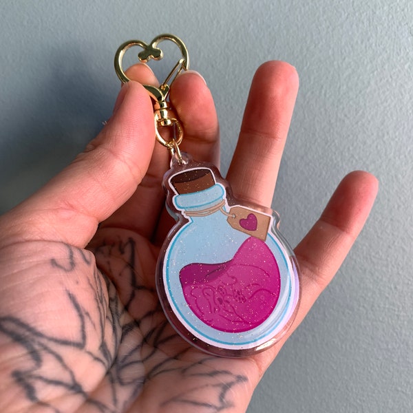 Ferrets Love Potion Acrylic Keychain // Small Pet Epoxy finish Charms