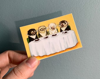 A Table! Ferrets Sticker • Weatherproof