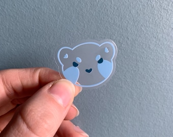 Moody Ferret Sticker | Grumpy | Blue Face  • Weatherproof