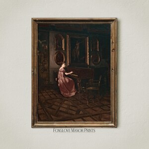 Victorian Portrait Print, Dark Academia Decor, Moody Wall Art, Digital Printable Download, Antique Oil Portrait Painting, Gothic Art, I-236