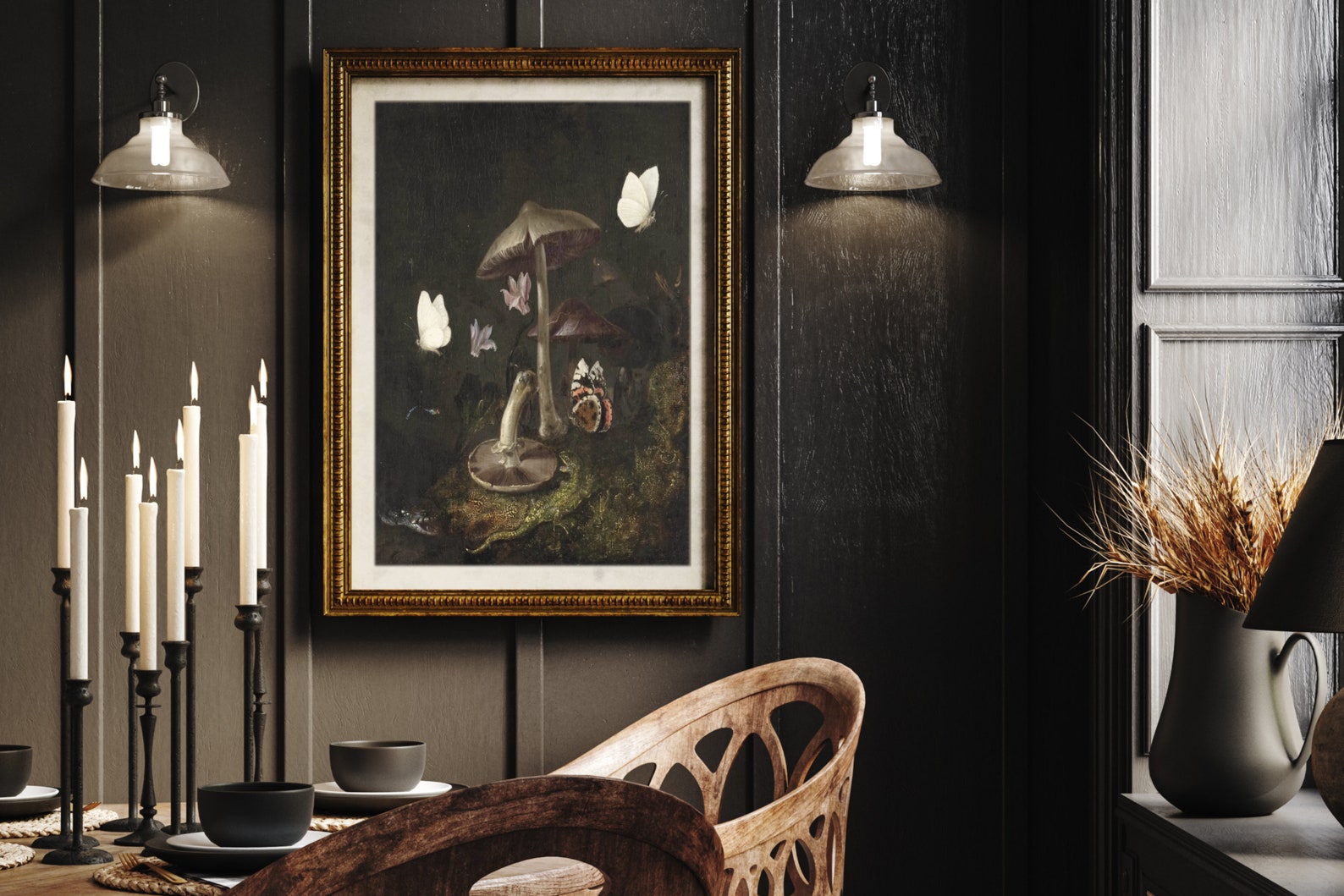 Dark Cottagecore Art Print Moody Oil Painting Artwork - Etsy
