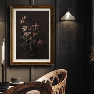 Printable Dark Vintage Floral Still Life Print, Moody Victorian Wall ...