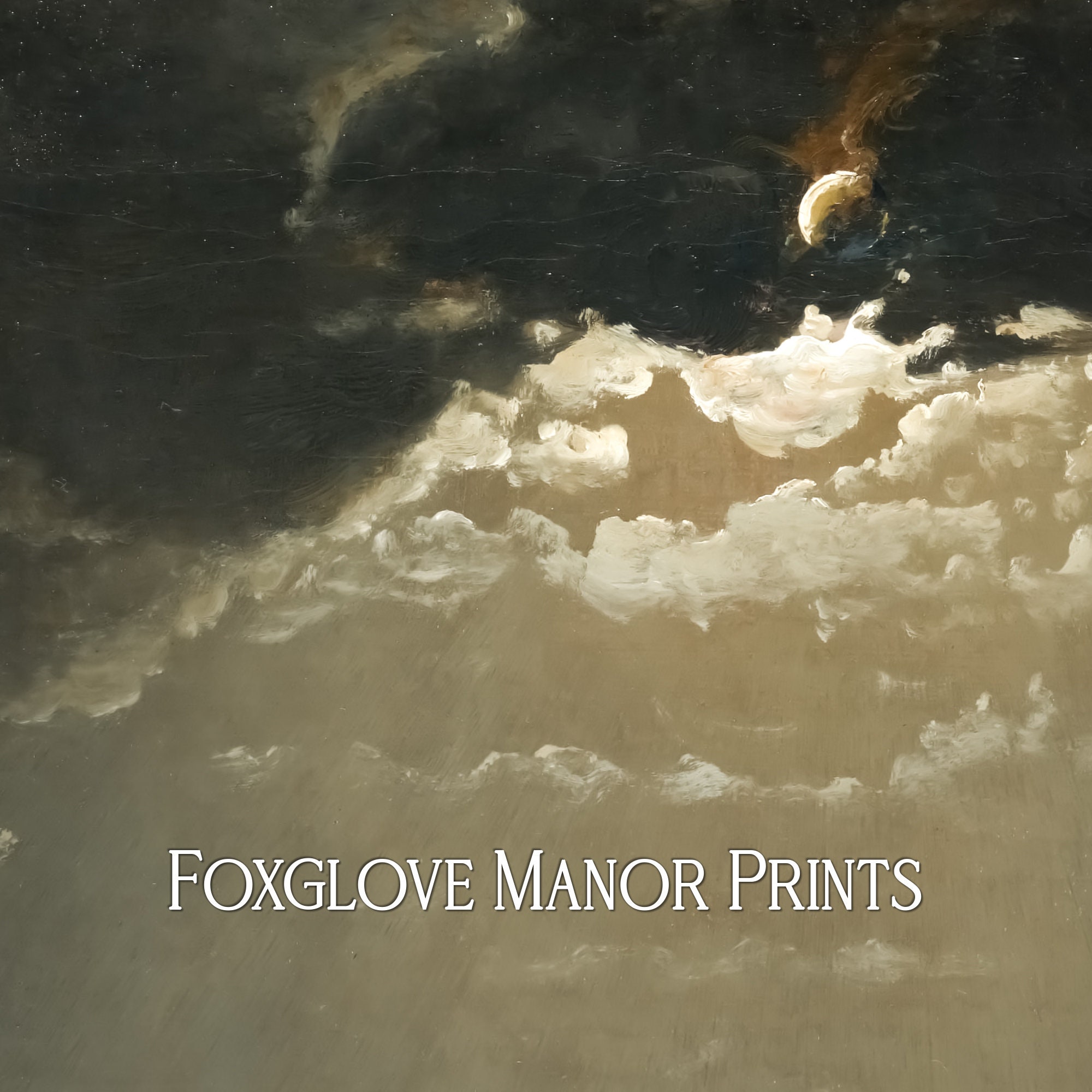 Full Moon Above Ocean Art Print, Moody Wall Art, Printable Night Sky ...