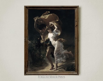 Impresión de arte renacentista, estética gótica romántica, descarga imprimible digital, decoración vintage de la academia oscura, pintura de arte de pared cambiante, I-357