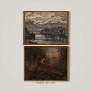 Set of 9 Dark Moody Art Prints Gallery | Dark Academia Wall Art ...