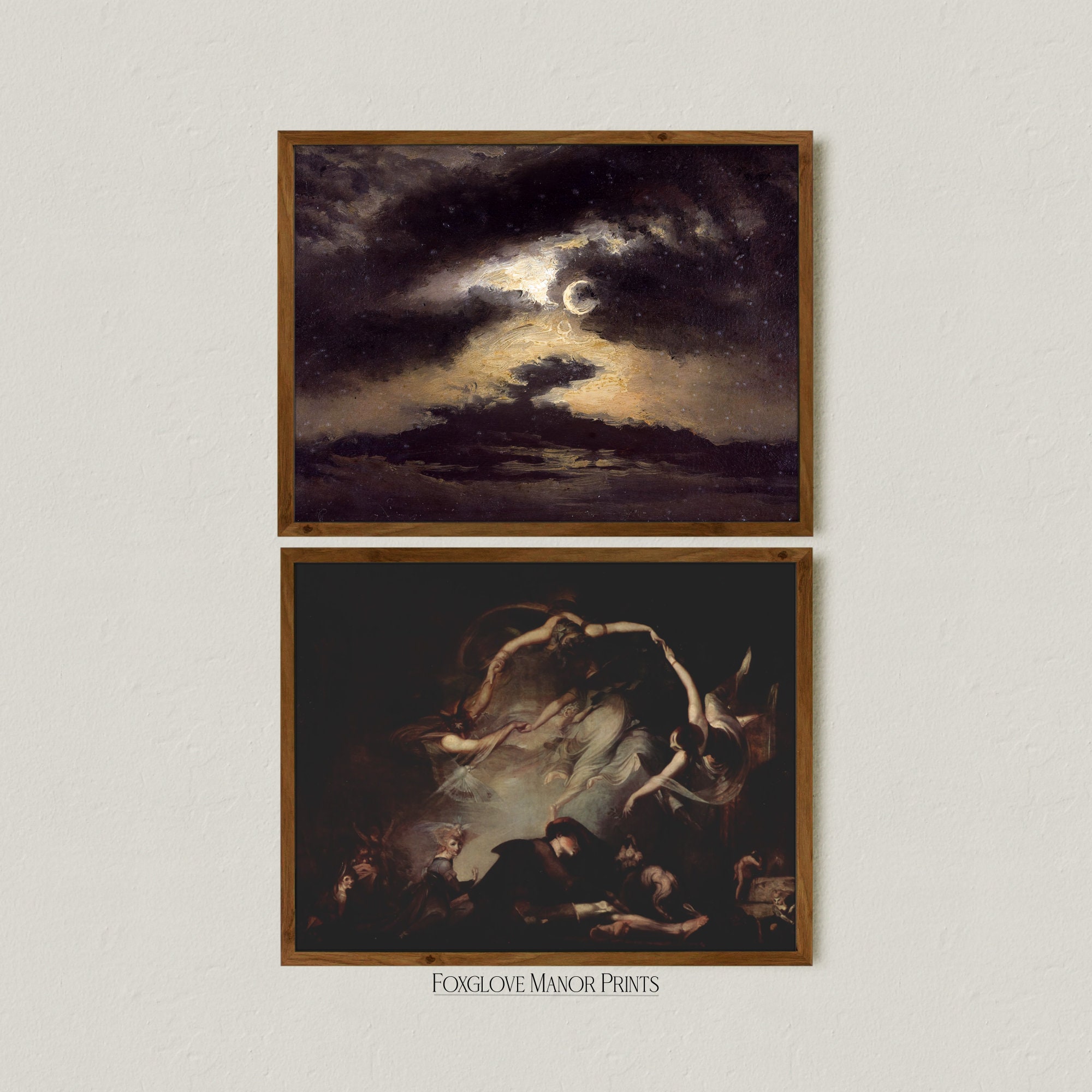 Set of 6 Dark Aesthetic Wall Art Print Gallery, Printable Digital ...