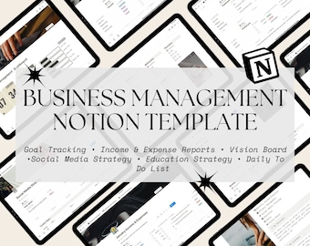 Business Management Notion Template: Small Business Planner (Digital Download)
