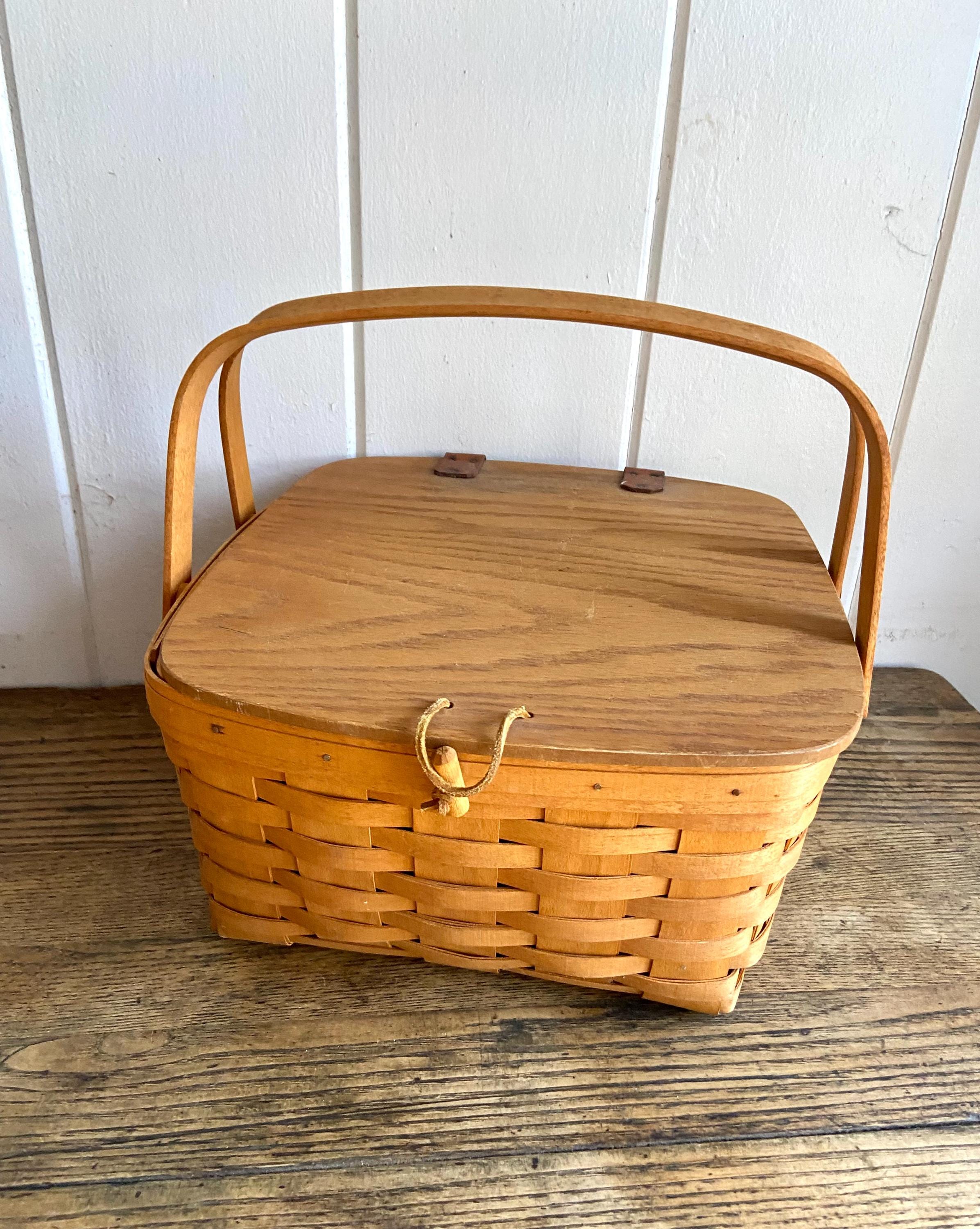 Longaberger Basket ライナー＆栞付・アンティーク シャビー 割引