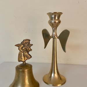 Brass Angel Bell and Candlestick