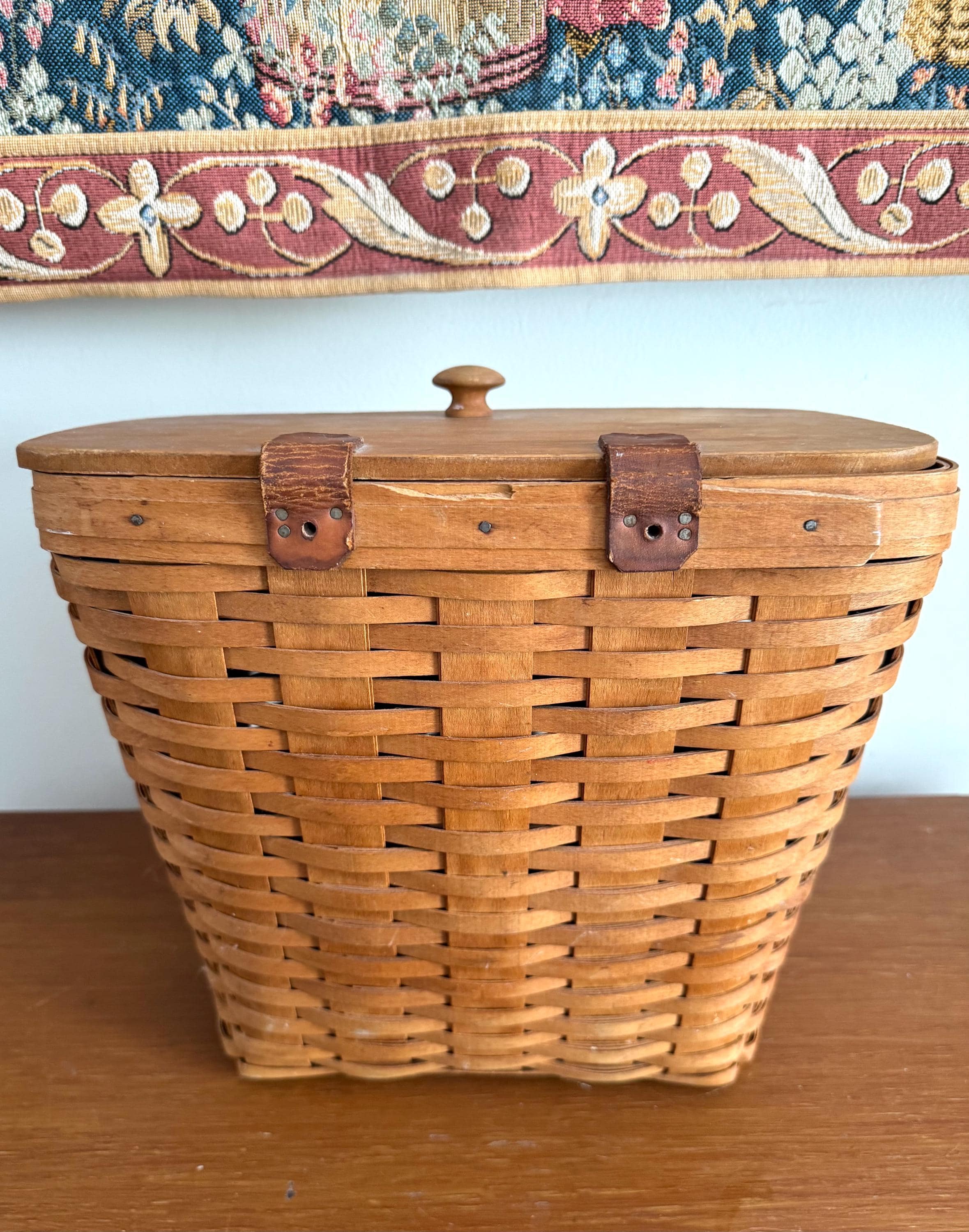 小物入れ Longaberger basket Longaberger Basket With Lid, 11.5”x12”x7.5” - Etsy
