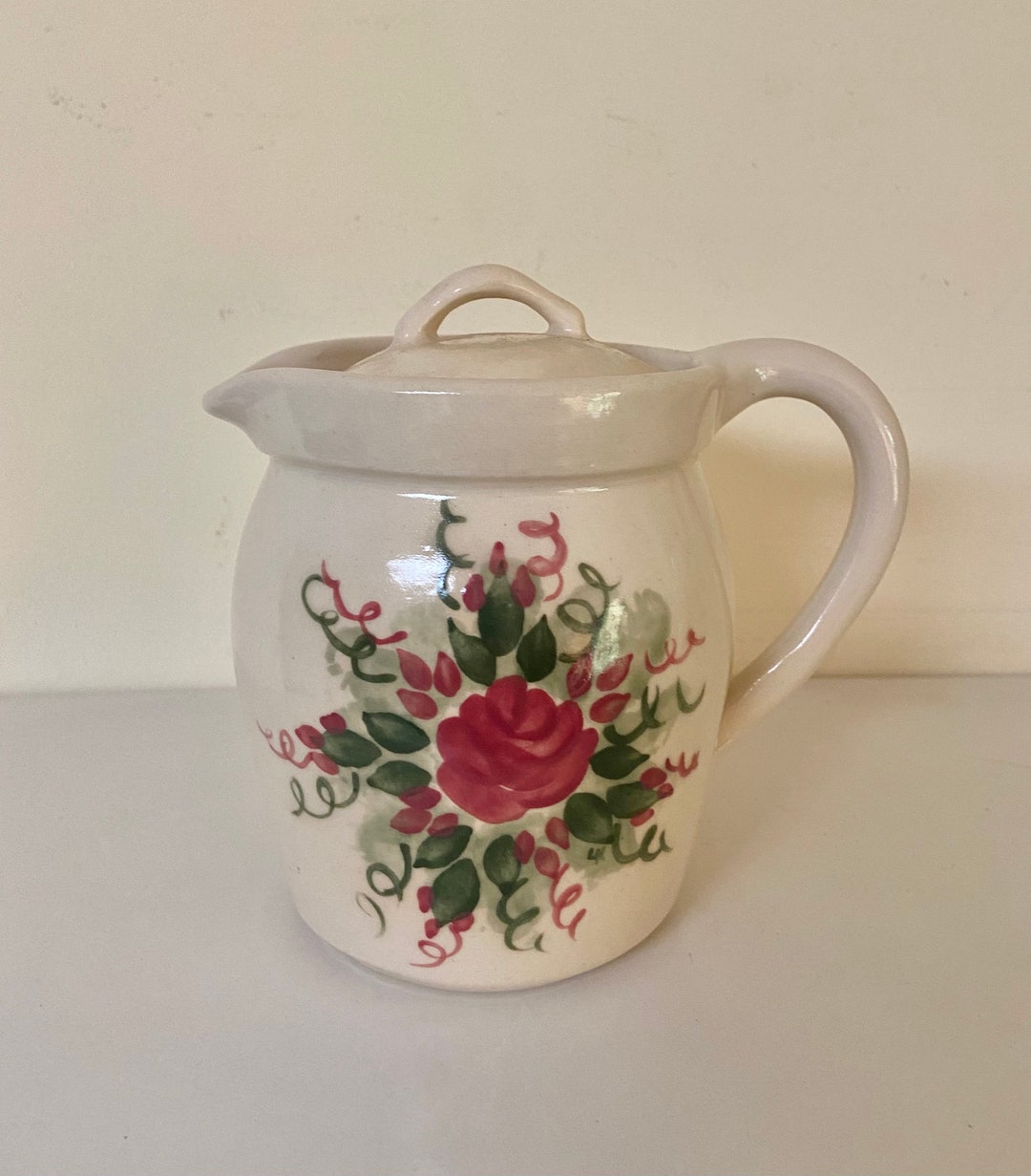 East Texas Pottery Covered Pitcher Etsy