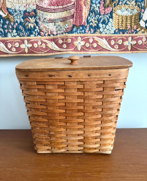 Longaberger Basket With Lid, 11.5”x12”x7.5” - Etsy