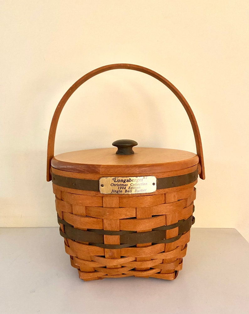 Longaberger 1994 Jingle Bell Basket With Lid Etsy