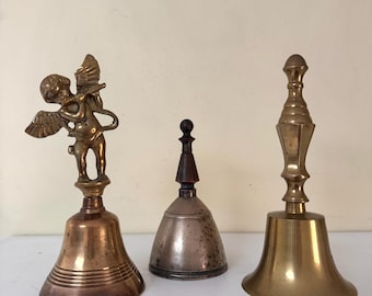 Vintage Brass Bells, set of 3