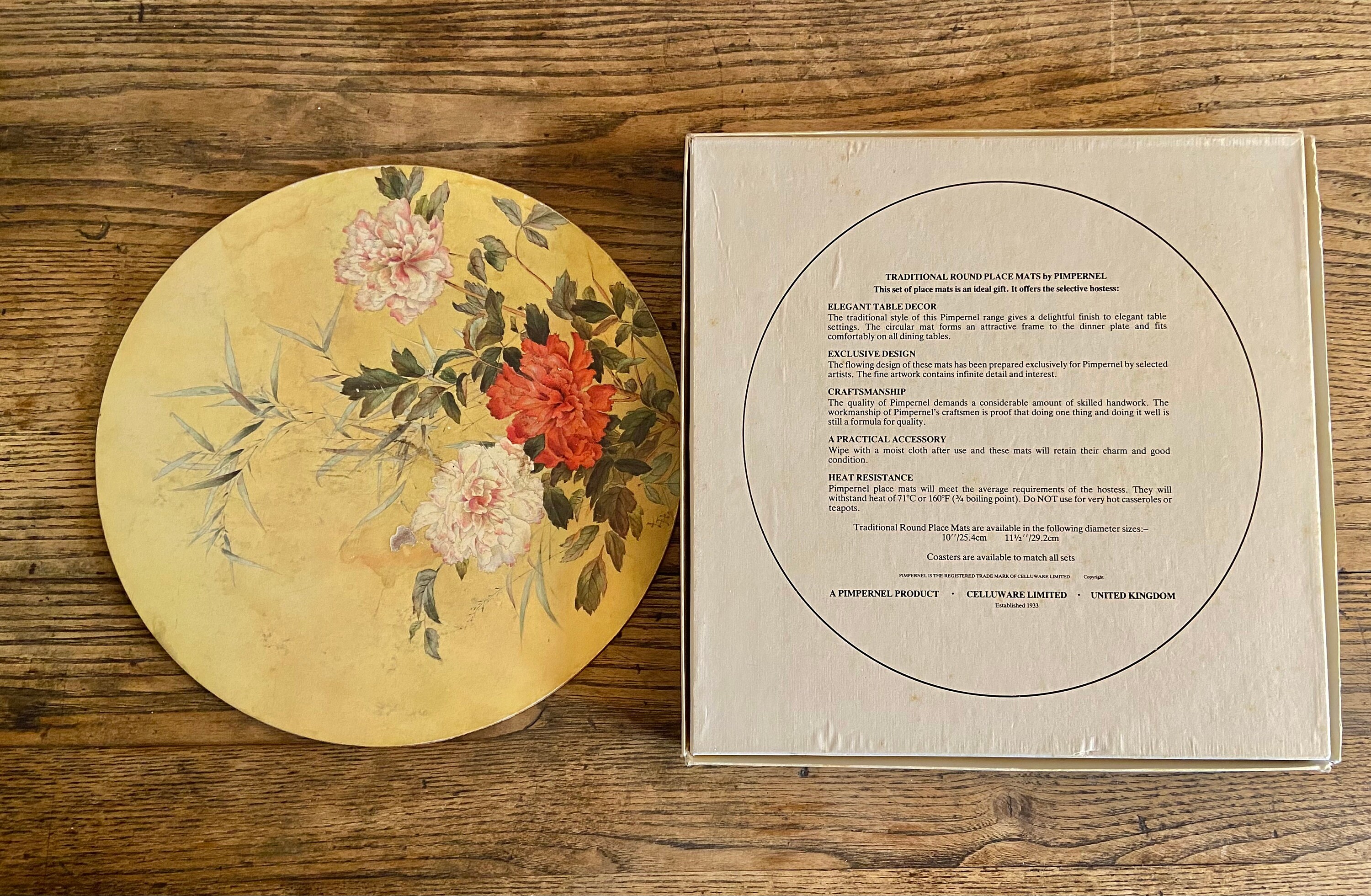 Pimpernel Round Floral Cork Placemats Etsy