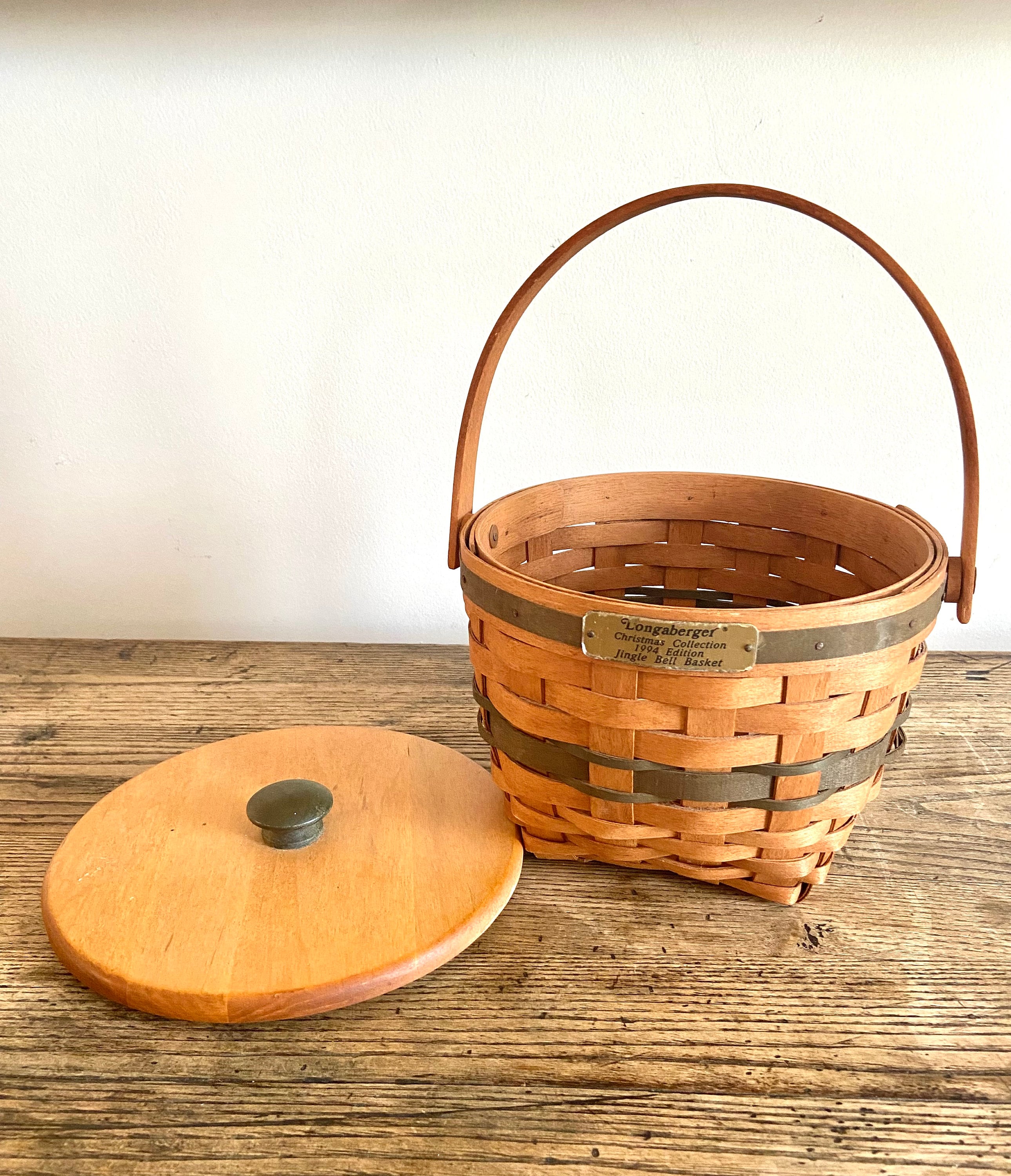 Longaberger 1994 Jingle Bell Basket With Lid - Etsy