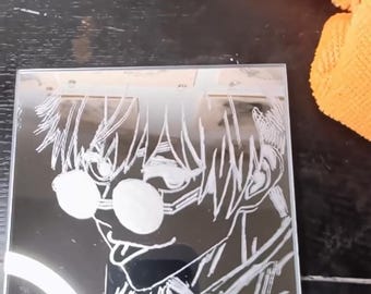 Satoru Gojo handgravierter Kerzenspiegel