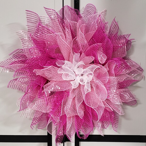 Deco Mesh Flower Etsy