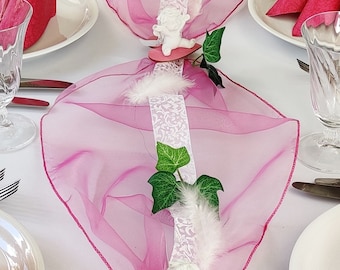 Komplette Tischdekoration Set für Taufe Geburt Mädchen pink "Engelchen" 2 Größen