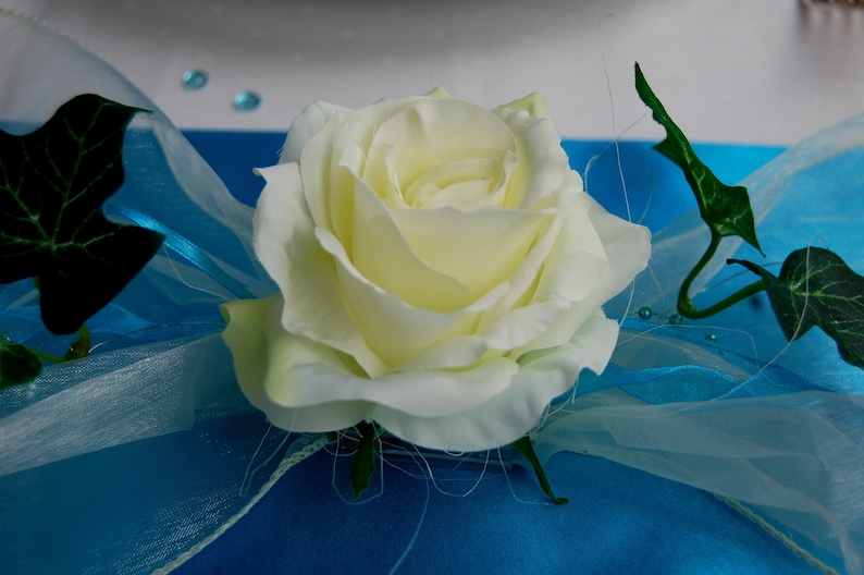 Komplette Tischdekoration Set in 2 Größen zur Auswahl in türkis Hochzeit Geburtstag Konfirmation Romantisch Rosen Bild 2