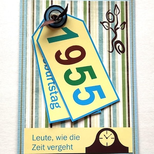 5 Stück Fröhliche Einladungskarten zum 70. Geburtstag 1955 incl Umschlag