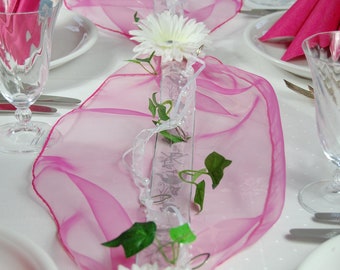 Komplette Tischdeko in pink für Kommunion Konfirmation Taufe etc für ca. 8 - 10 Pers. oder 18-20 Pers.