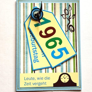 5 Stück Fröhliche Einladungskarten zum 60. Geburtstag 1965 incl Umschlag