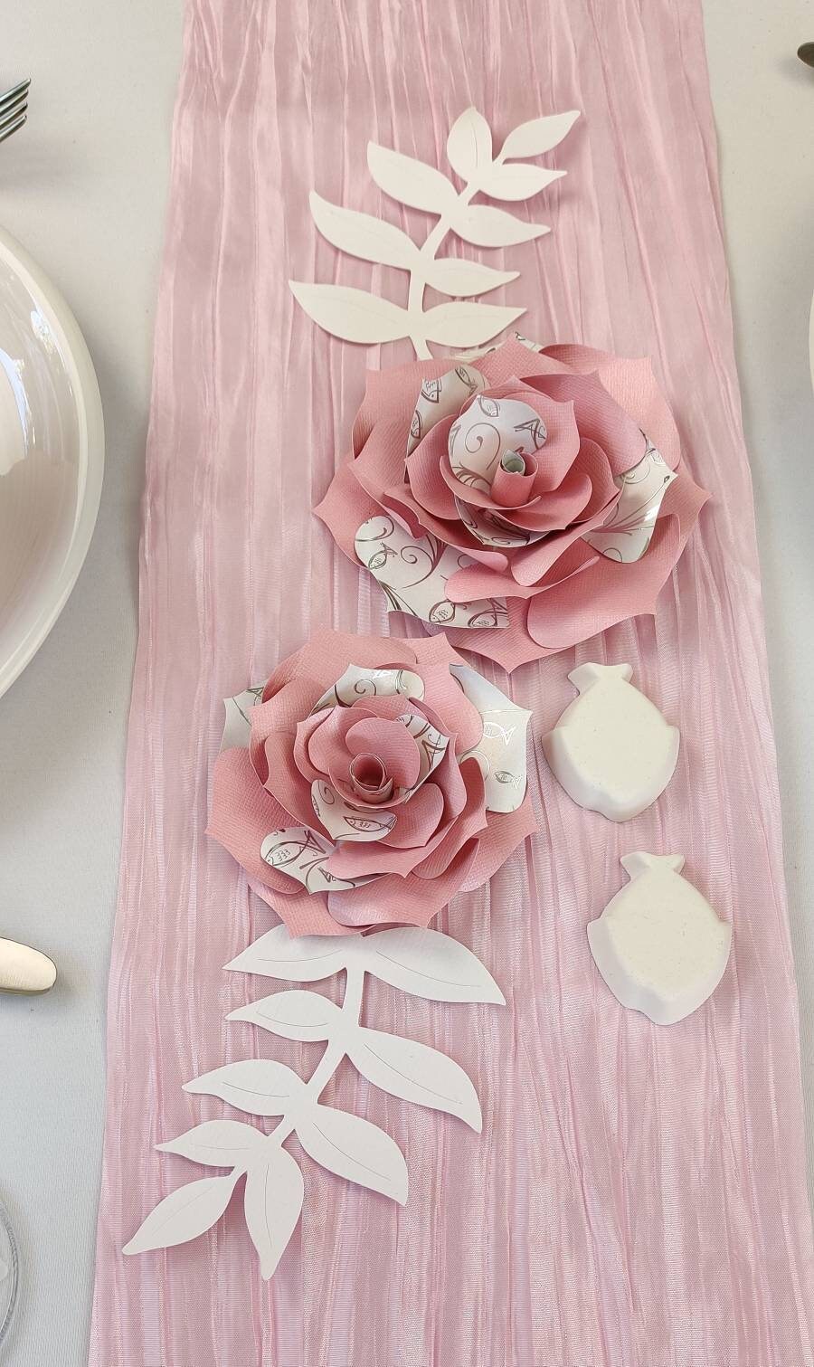 Centre De Table Bapteme Fille Kit De Décoration De Baptême Pour Fille - Rose Et Or Rose - Guirlande De Ballons - Décoration De Gâteau - Nappe De