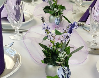 Komplettes Tischdekorations Set in lila lavendel Geburtstag Hochzeit Taufe Konfirmation Sommer