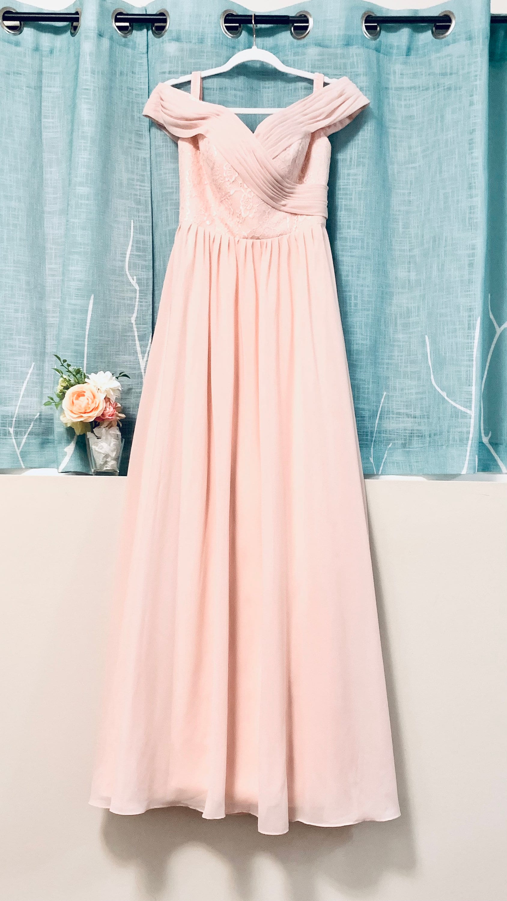 blue dress for baby girl Pearl Pink Satin Bridesmaid Dress Mermaid Floor-Length main image 0