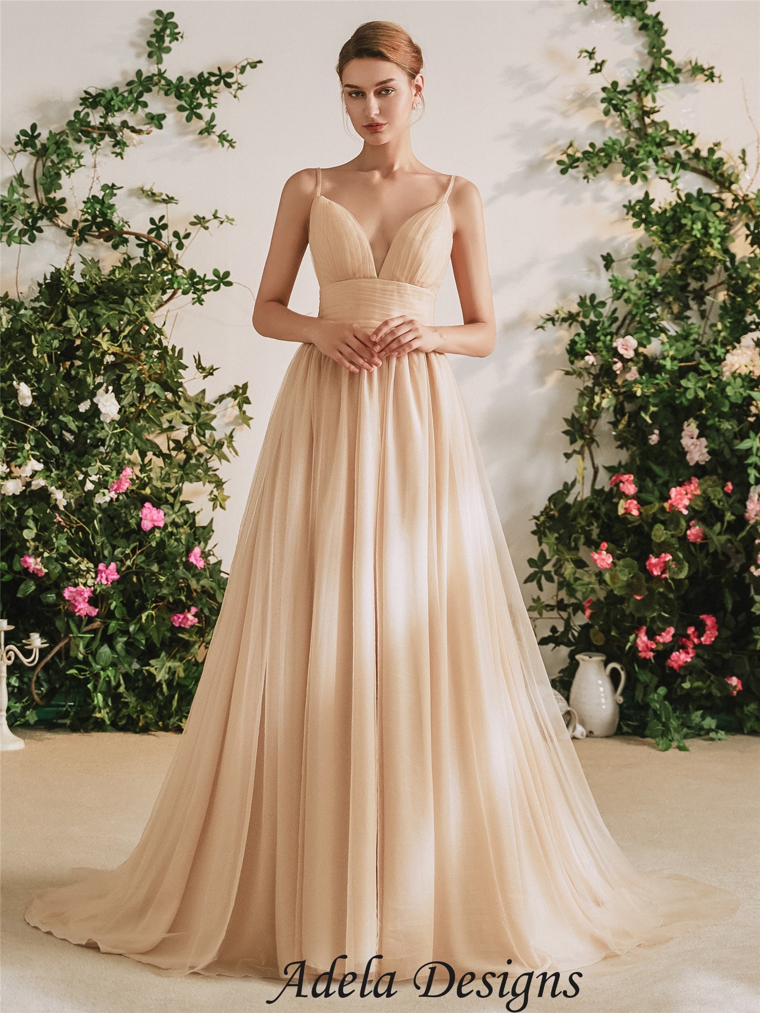 chiffon lace dress with sleeves V-Neck Long Backless Ivory Wedding US12 / Custom Color Oct1 Size:Uk 16 neck lace corset Dark Red Dress Shoes