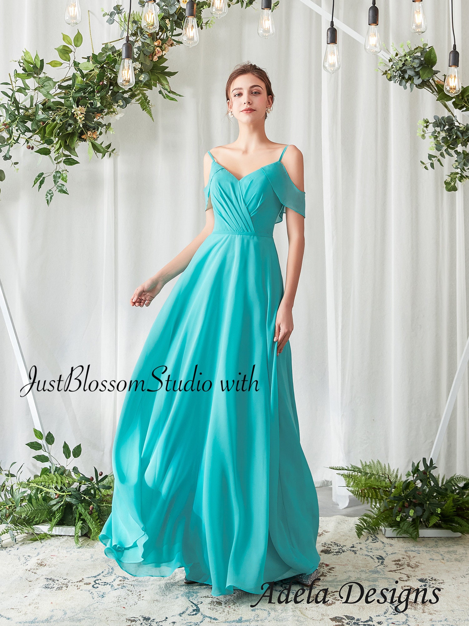 Turquoise cold shoulder dress cheap