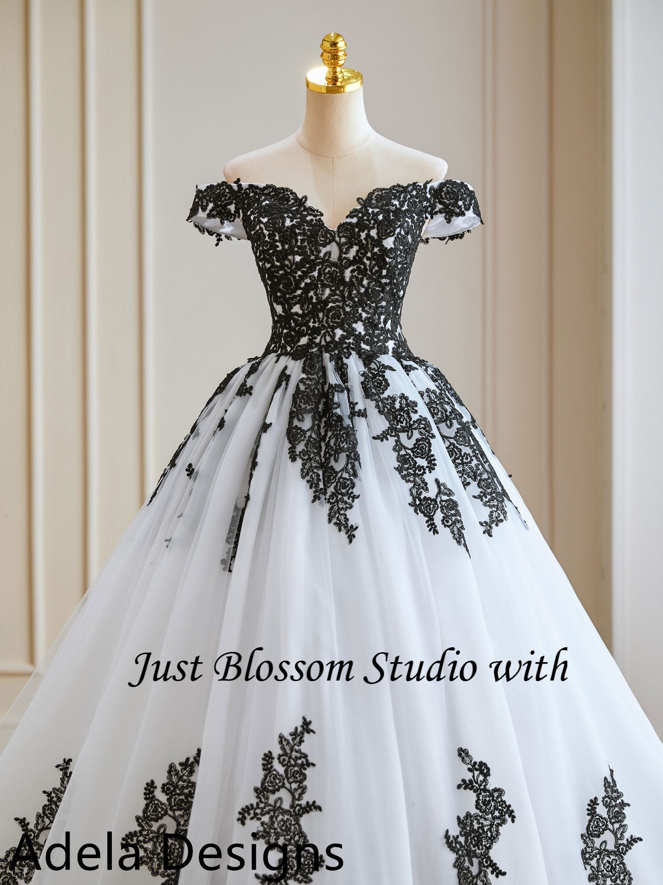 Wedding Dress With Black Accents - Etsy Canada