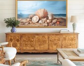 Beach Seashells Frame TV Art: Coastal Oil Painting (Digital Download
