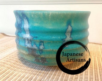 Handmade Japanese Matcha bowl "Peaceful Ocean" #19