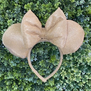 Sparkly Gold Minnie Mouse ears, Minnie ears, Disney ears, Disney headband, Minnie Mouse headband, Disney accessories, sparkles